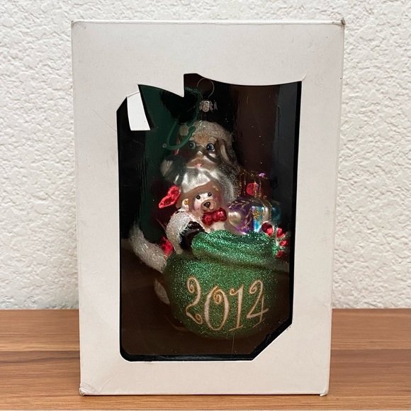 2014 CELEBRATIONS By Christopher RADKO  Mercury Glass Handblown Santa Ornament - Picture 3 of 16